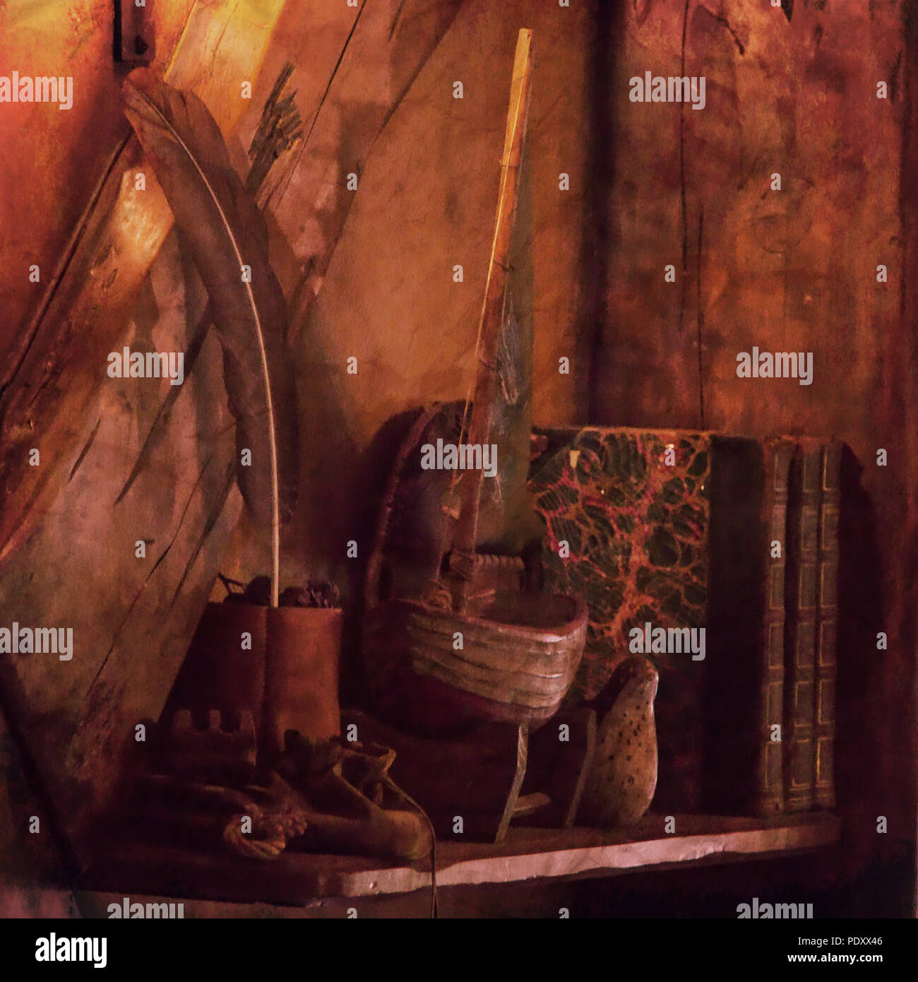 Scaffale a Hobbiton Movie set, NZ Foto Stock