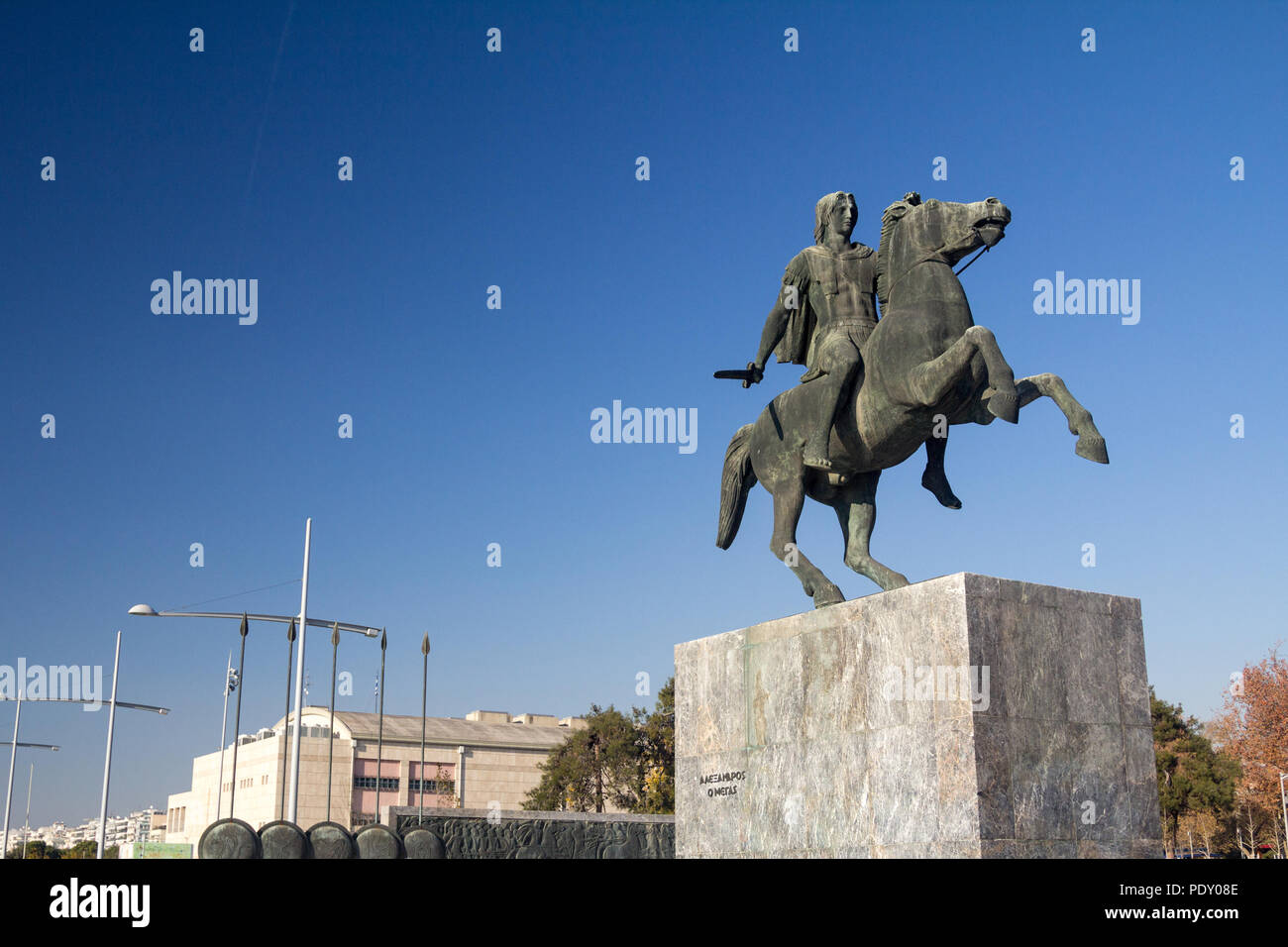 Salonicco, Grecia - 24 dicembre 2015: Statua di Alessandro Magno a Salonicco in Macedonia greca. Noto anche come Alexandros o Megas, egli Foto Stock