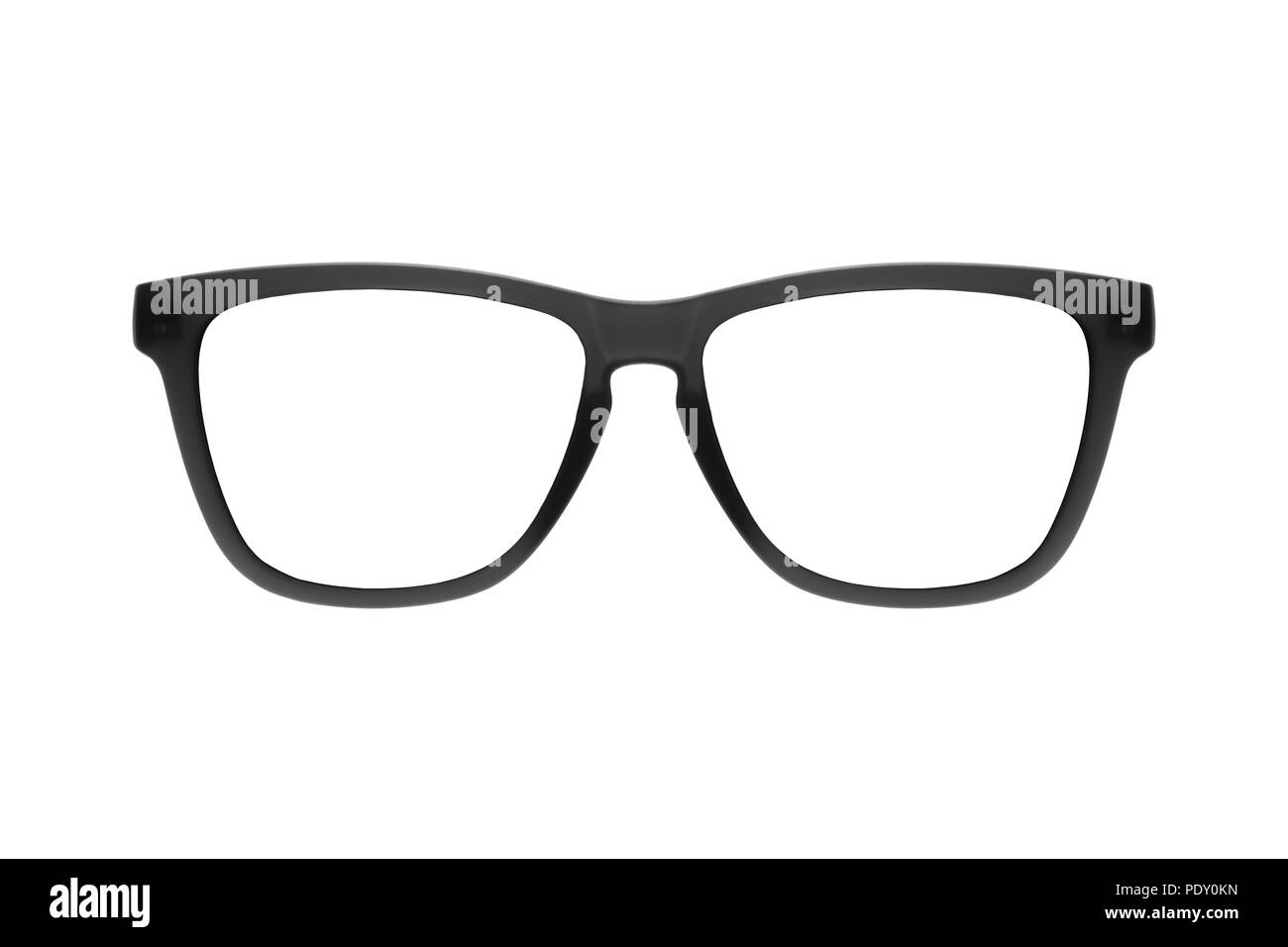Occhiali telaio isolato nero su sfondo bianco Foto Stock