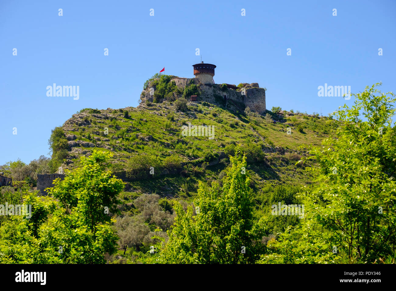 Castello di Petrela, Kalaja e Petrelës, vicino a Tirana, Albania Foto Stock