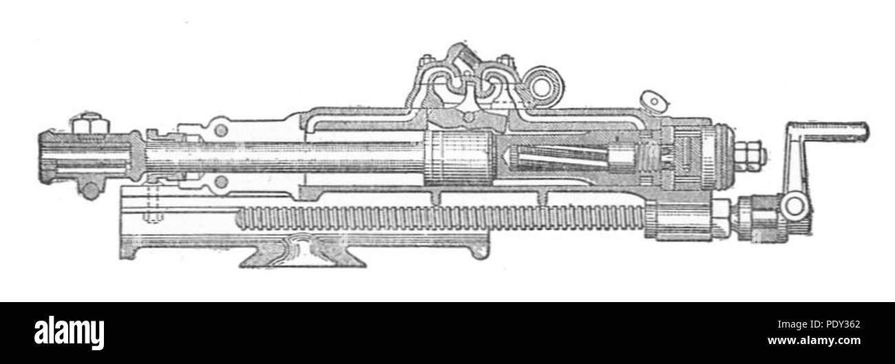 Arco della punteria della valvola perforatrice da roccia, sezione (Rankin Kennedy, motori moderni, Vol VI). Foto Stock