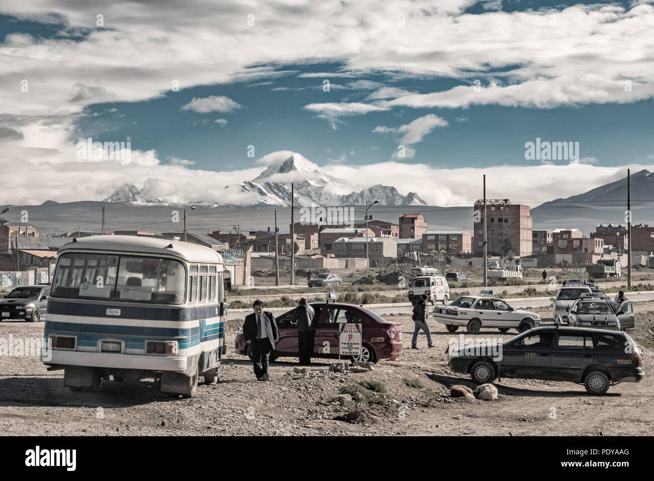 Scena di strada di El Alto, Bolivia Foto Stock