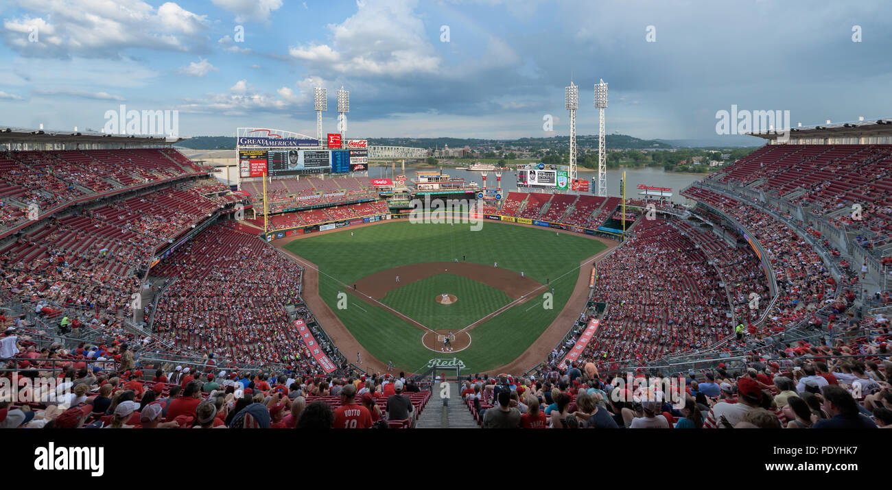 Chicago White Sox vs Cincinnati Reds al Great American Ball Park a Cincinnati, Ohio, 4 Luglio 2018 Foto Stock