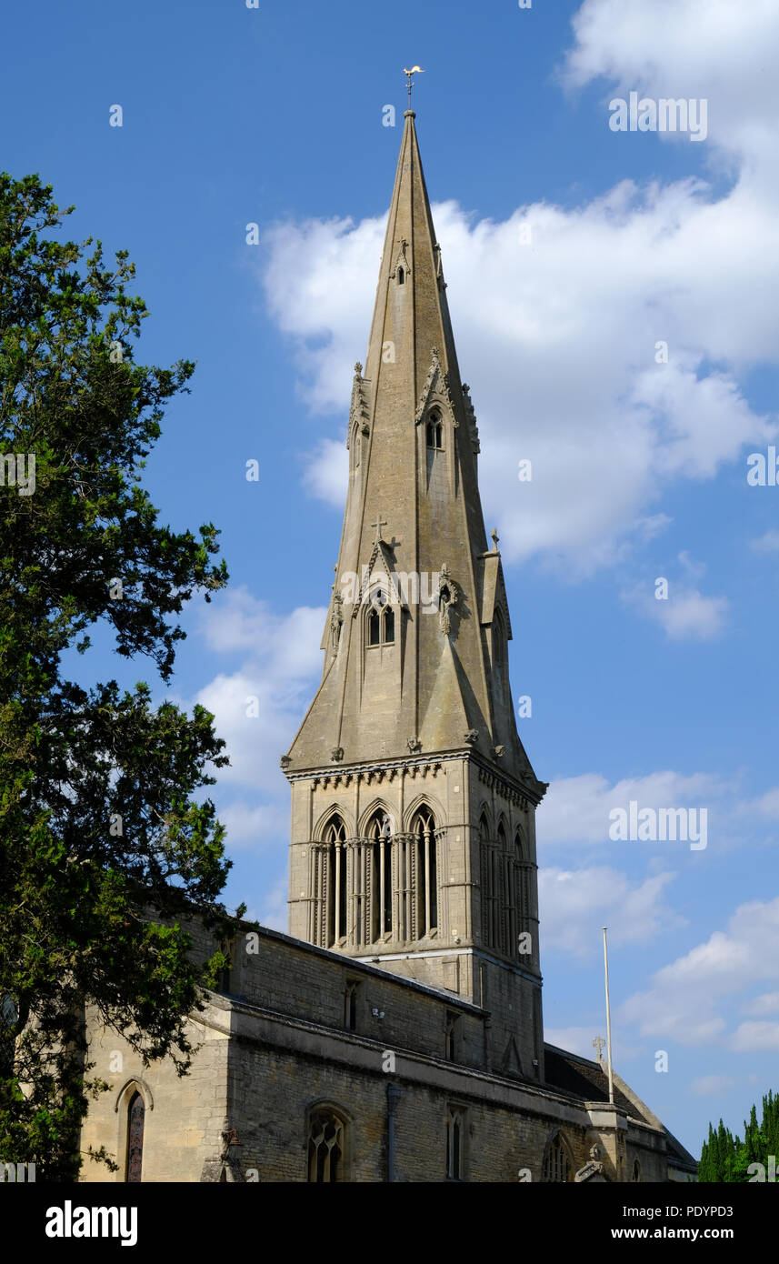 Il campanile della chiesa a Ketton, Rutland, Inghilterra Foto Stock