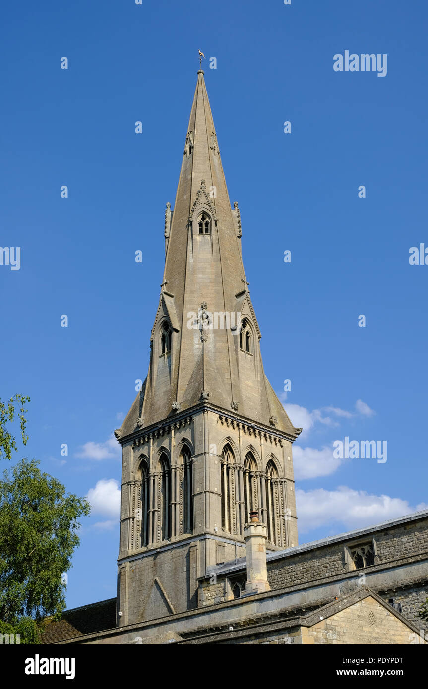 Il campanile della chiesa a Ketton, Rutland, Inghilterra Foto Stock