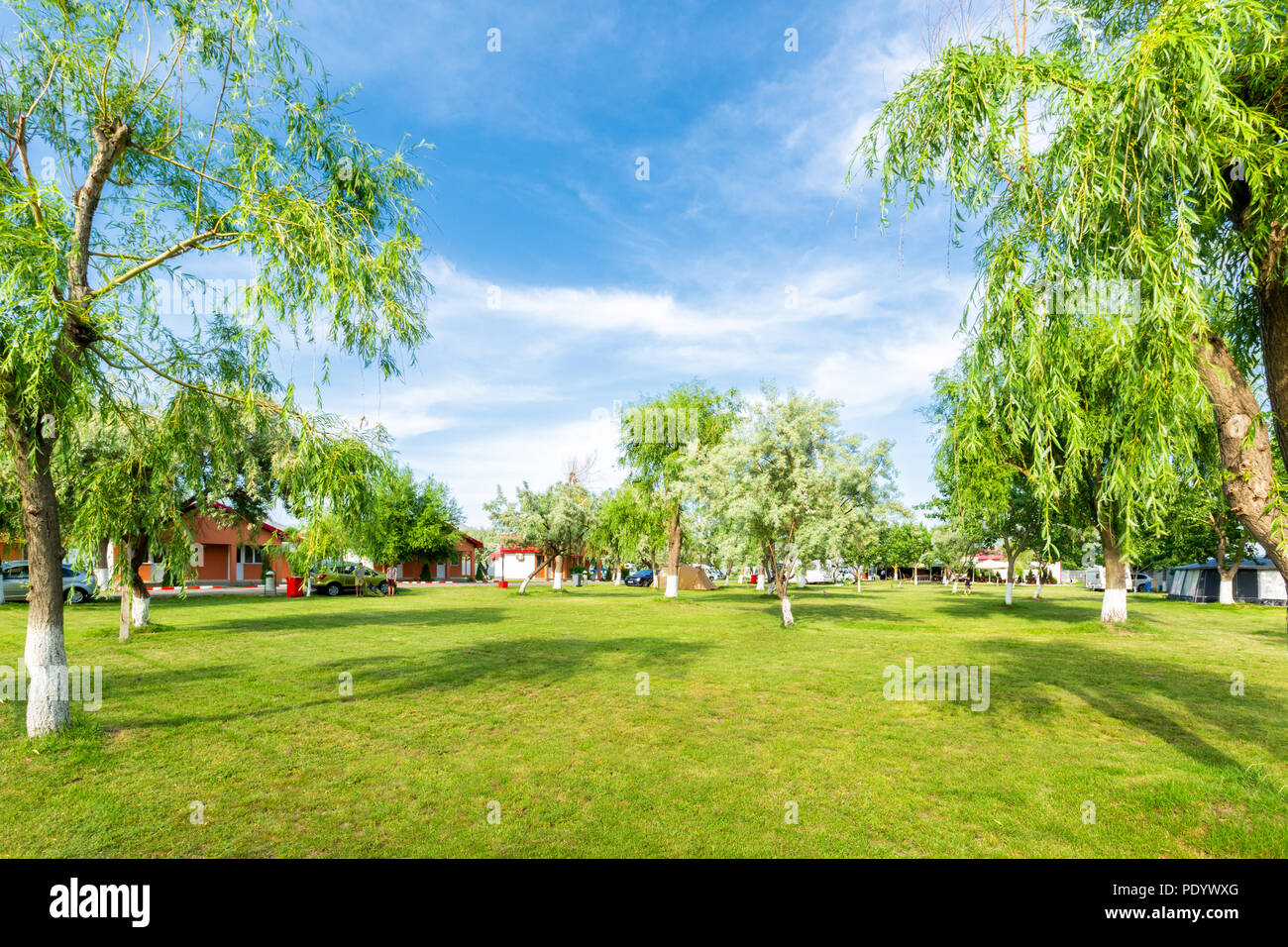 Campeggio in un rumeno Black Sea Resort Foto Stock