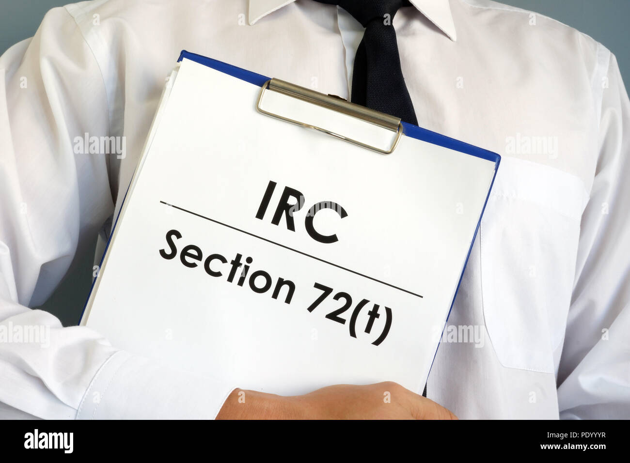 Manager è in possesso di IRC sezione 72(t) dei documenti. Foto Stock