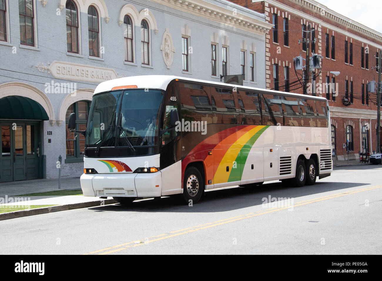 Tour bus di gruppo, Montgomerhy, Alabama, STATI UNITI D'AMERICA Foto Stock