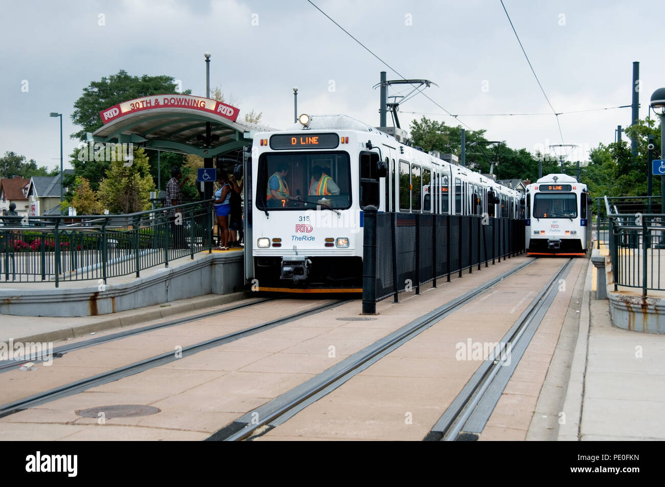 Trentesimo e Downing Light Rail station in cinque punti. Disponibile per l'arte e redazione utilizza solo. Disponibile anche come 16 bit file tif su richiesta. Foto Stock
