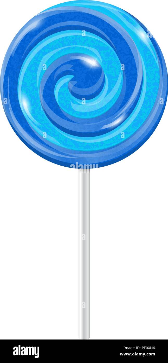 Swirl Blu lollipop. Zucchero candito Illustrazione Vettoriale