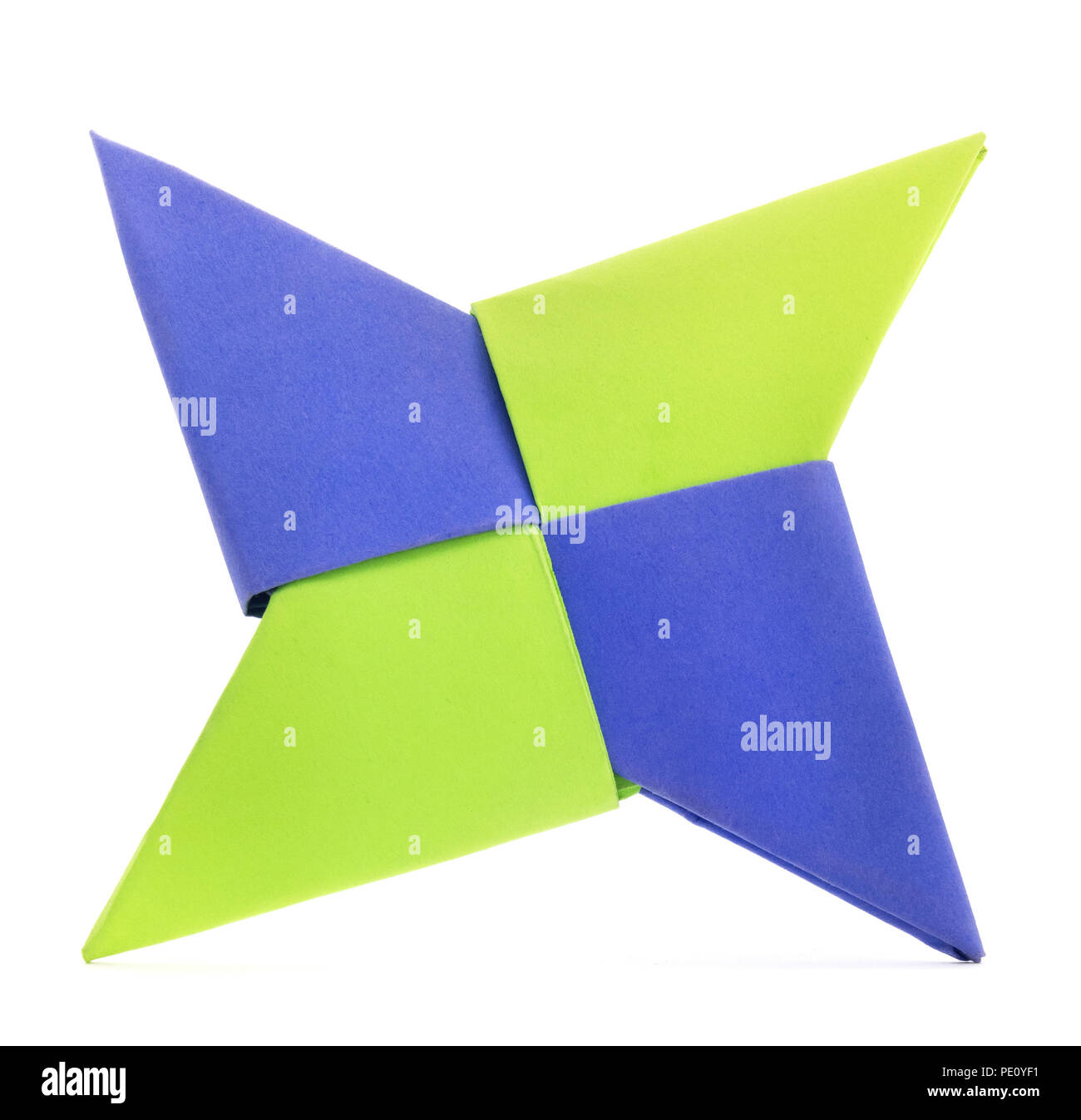 Isolato di carta origami forma a stella piega. Origami forma a