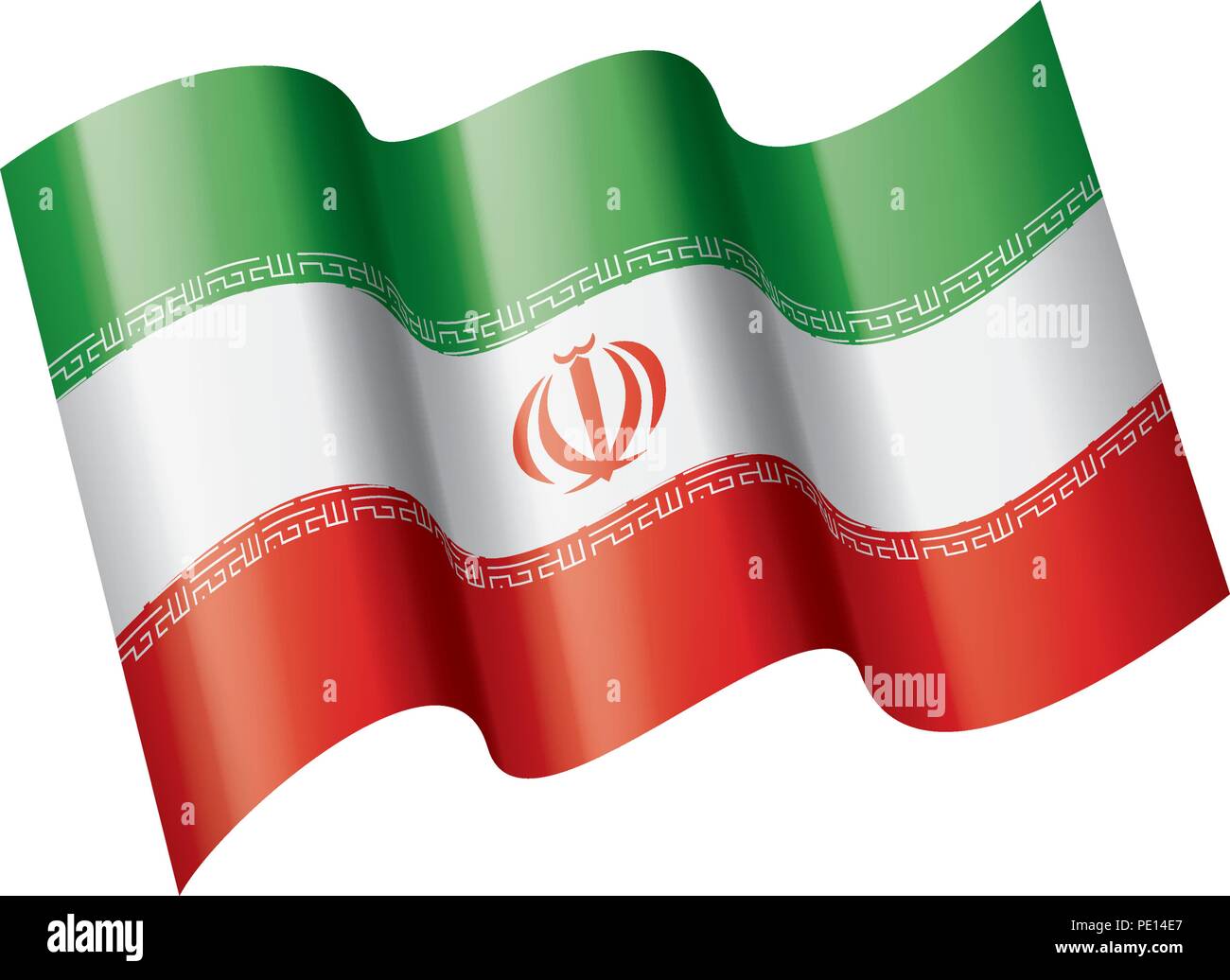Iran bandiera, illustrazione vettoriale su sfondo bianco Illustrazione Vettoriale