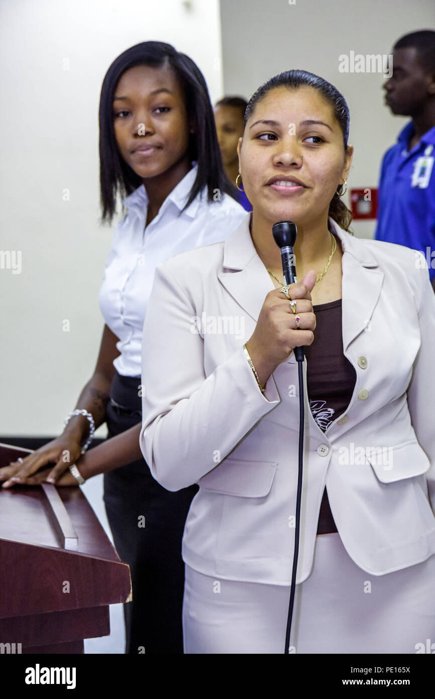 Miami Florida,Liberty City,William Turner Technical Arts High School,Annual business,Plan Competition,presentazione,studenti istruzione studente yo Foto Stock