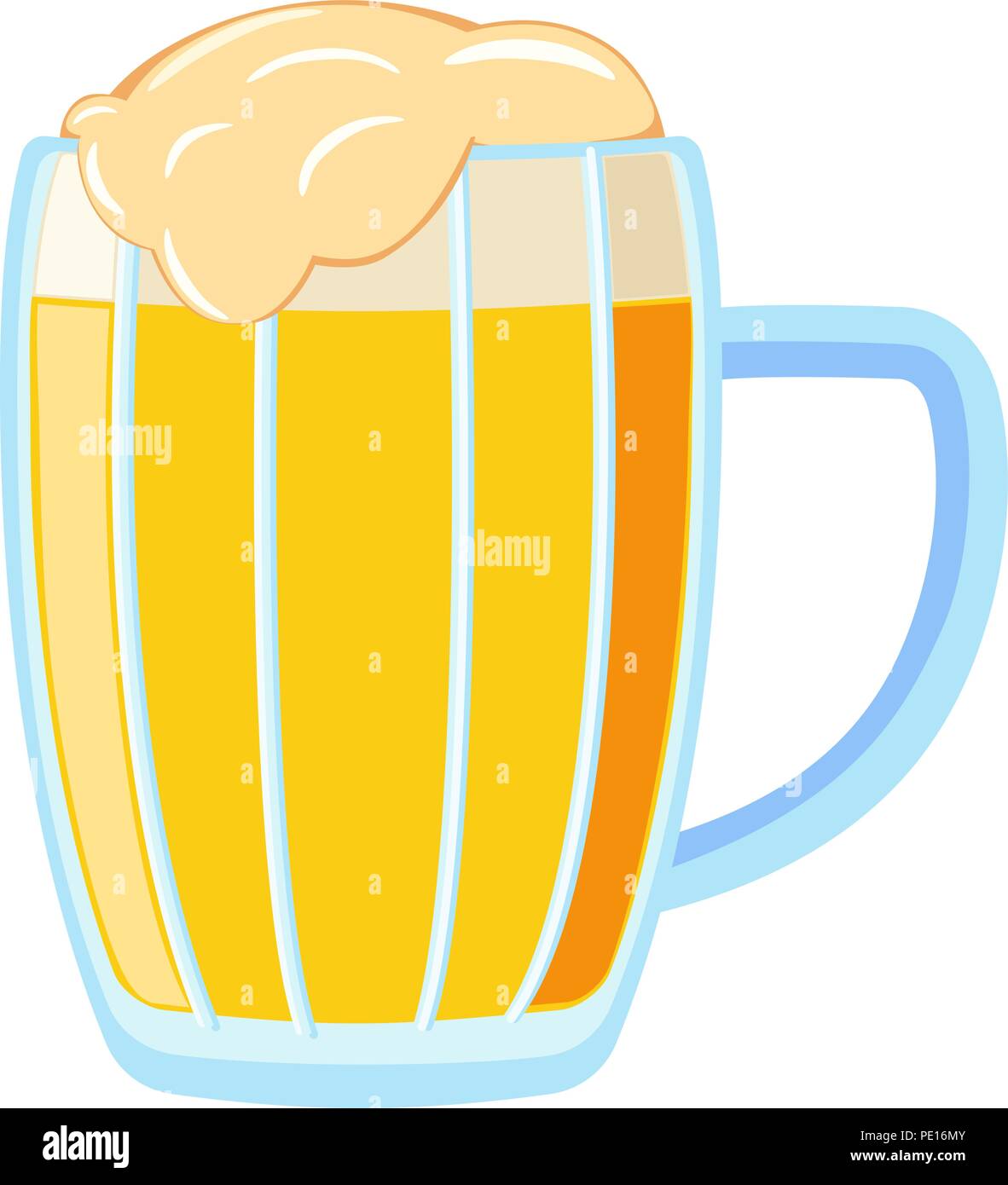 Colorata luce cartoon boccale di birra Illustrazione Vettoriale