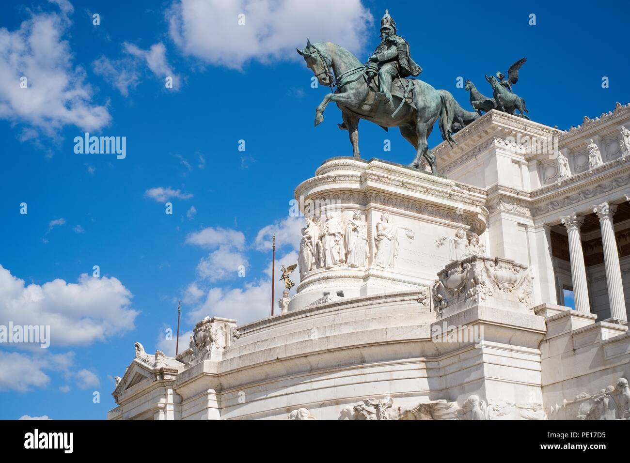 Dettaglio del Vittoriano a Roma Foto Stock