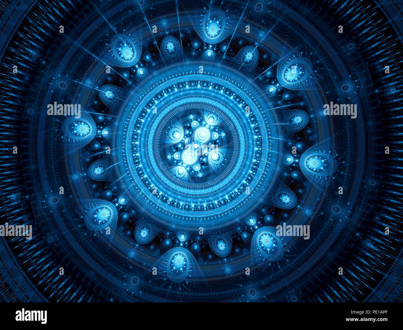 Abstract mandala preziosi -frattali generati digitalmente immagine Foto Stock