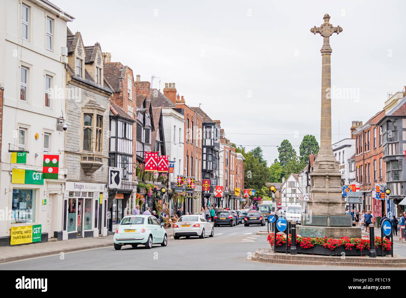 Edifici storici in Church Street, Tewkesbury, Gloucestershire, England, Regno Unito Foto Stock