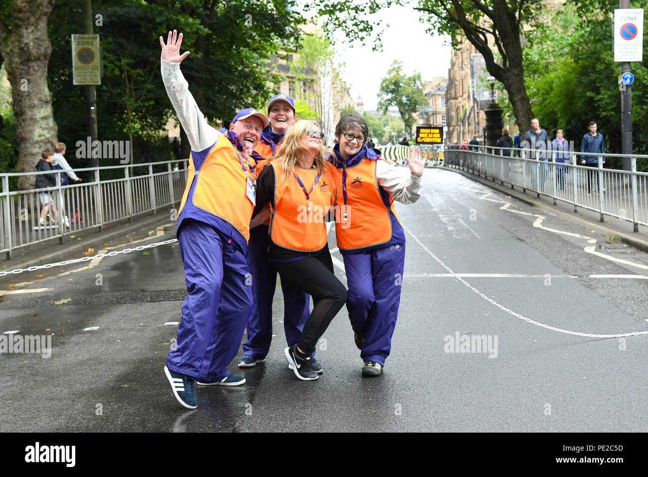 Glasgow 2018 Campionati Europei volontari a uomini della corsa su strada evento Foto Stock