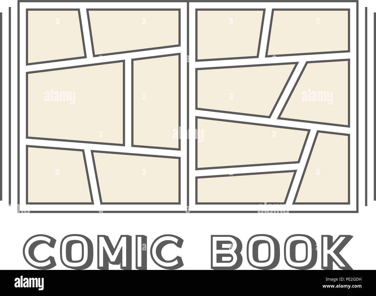 Semplice lineare fumetto logo elementi Illustrazione Vettoriale