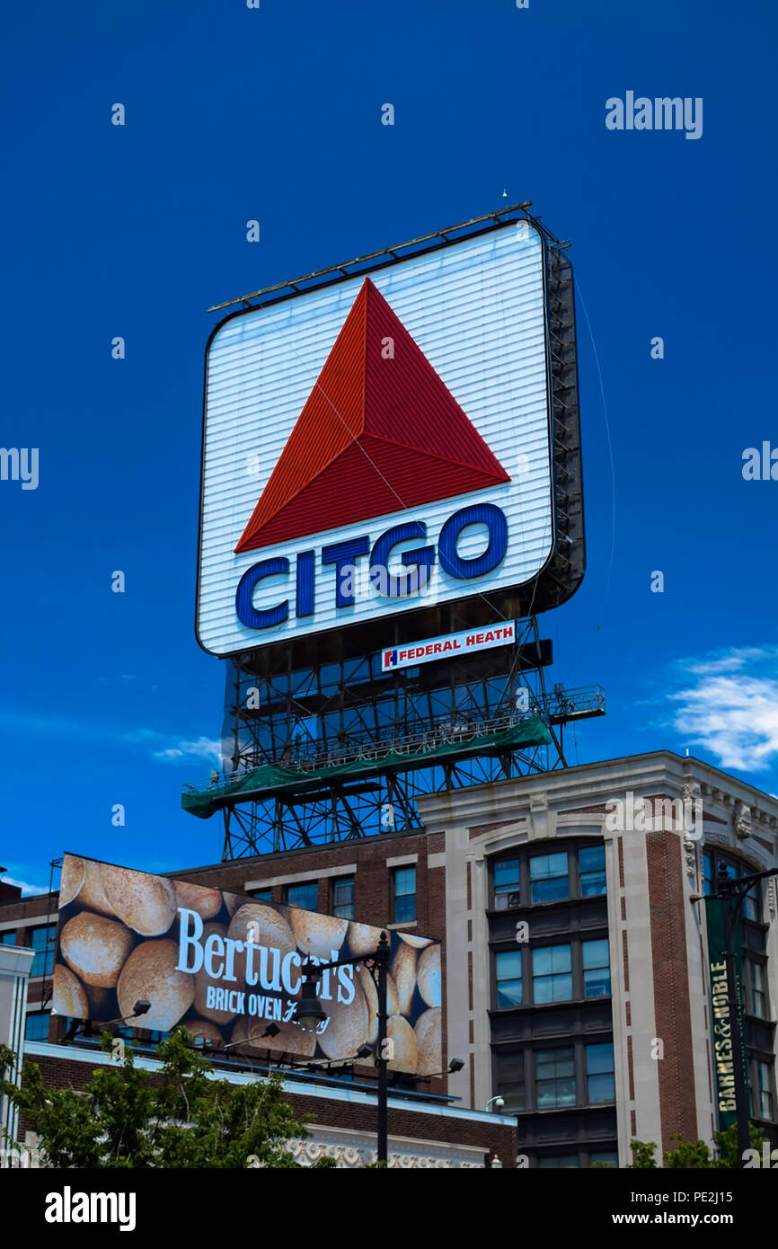 L'iconico Citgo segno a Kenmore Square di Boston, Massachusetts Foto Stock