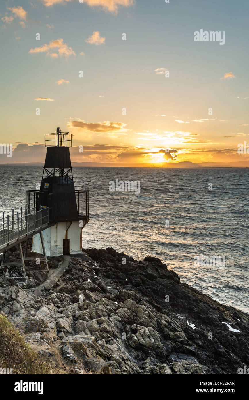 Battery Point Lighthouse, Portishead Foto Stock