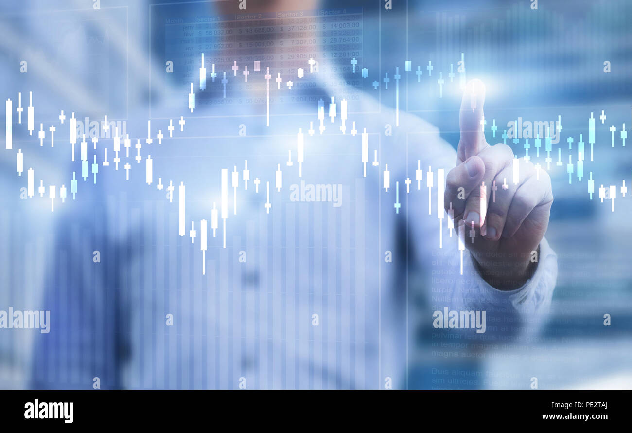 I grafici finanziari, business analytics concept Foto Stock