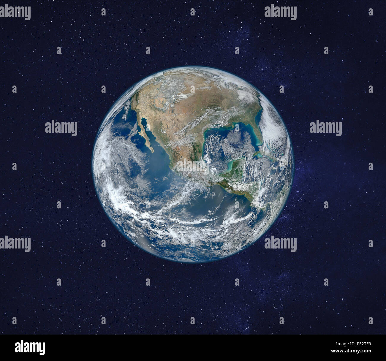 Vista del pianeta Terra dallo spazio, immagine originale fornita dalla NASA Foto Stock