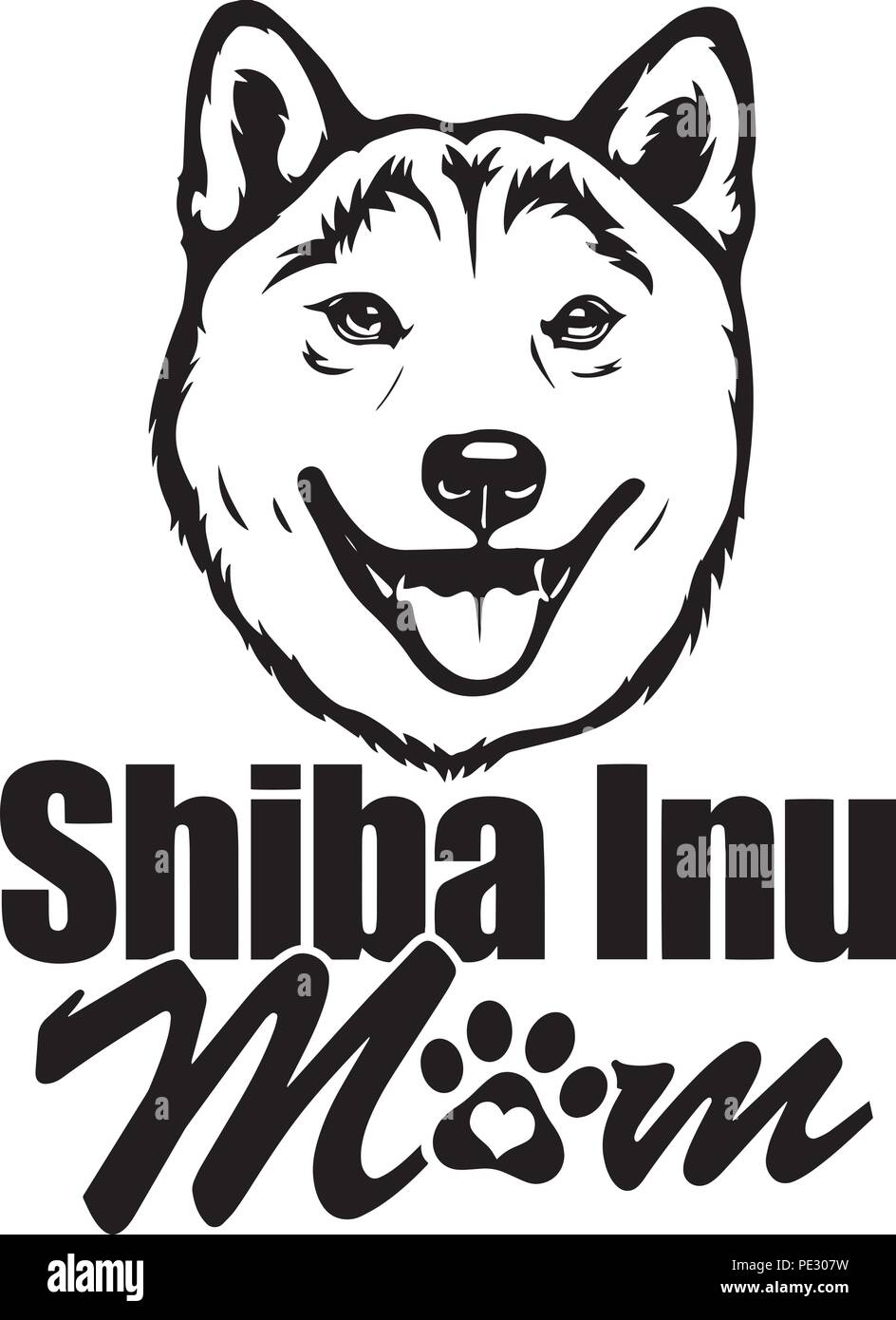 Shiba Inu razza di cane cucciolo isolato faccia di testa Illustrazione Vettoriale