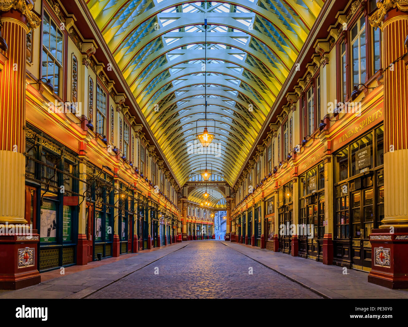 London, Regno Unito - gennaio 14,2018: il famoso mercato Leadenhall, uno dei più antichi mercati di Londra, risale al XIV secolo Foto Stock