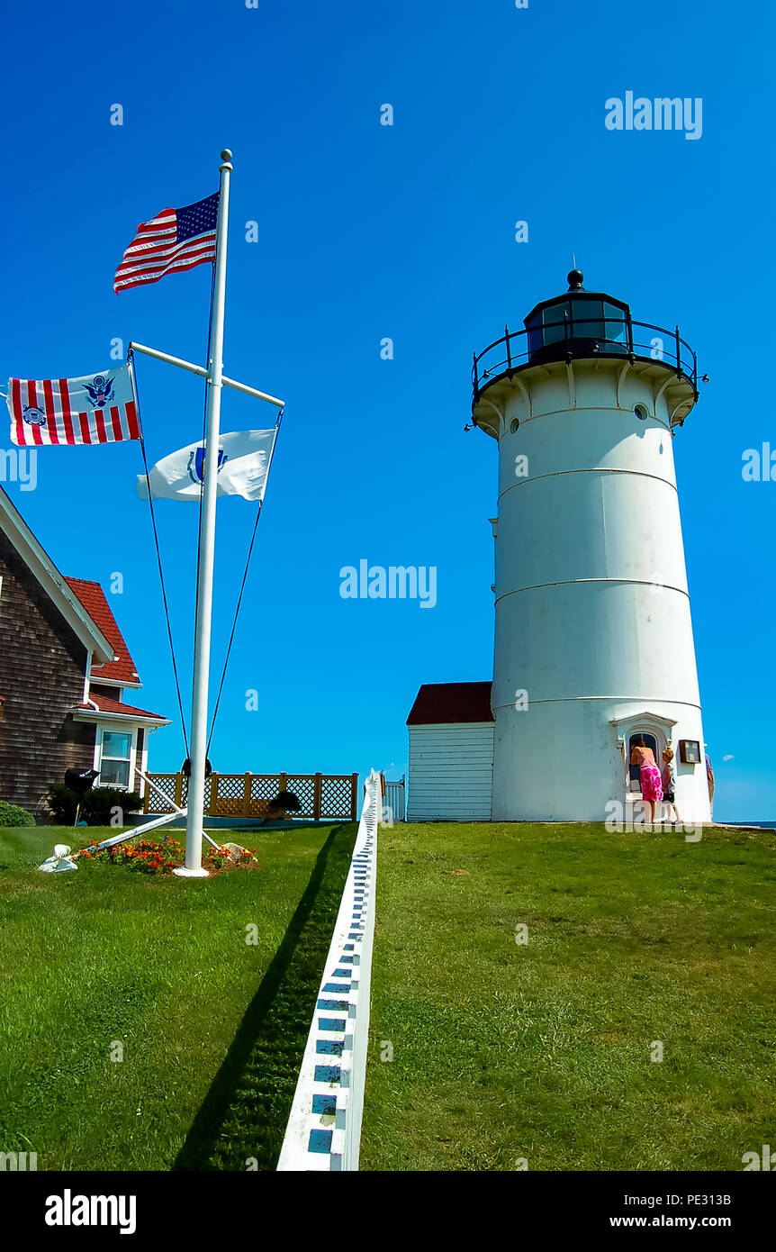 Nobska Lighthouse, Woods Hole, Cape Cod, Massachusetts, STATI UNITI D'AMERICA Foto Stock