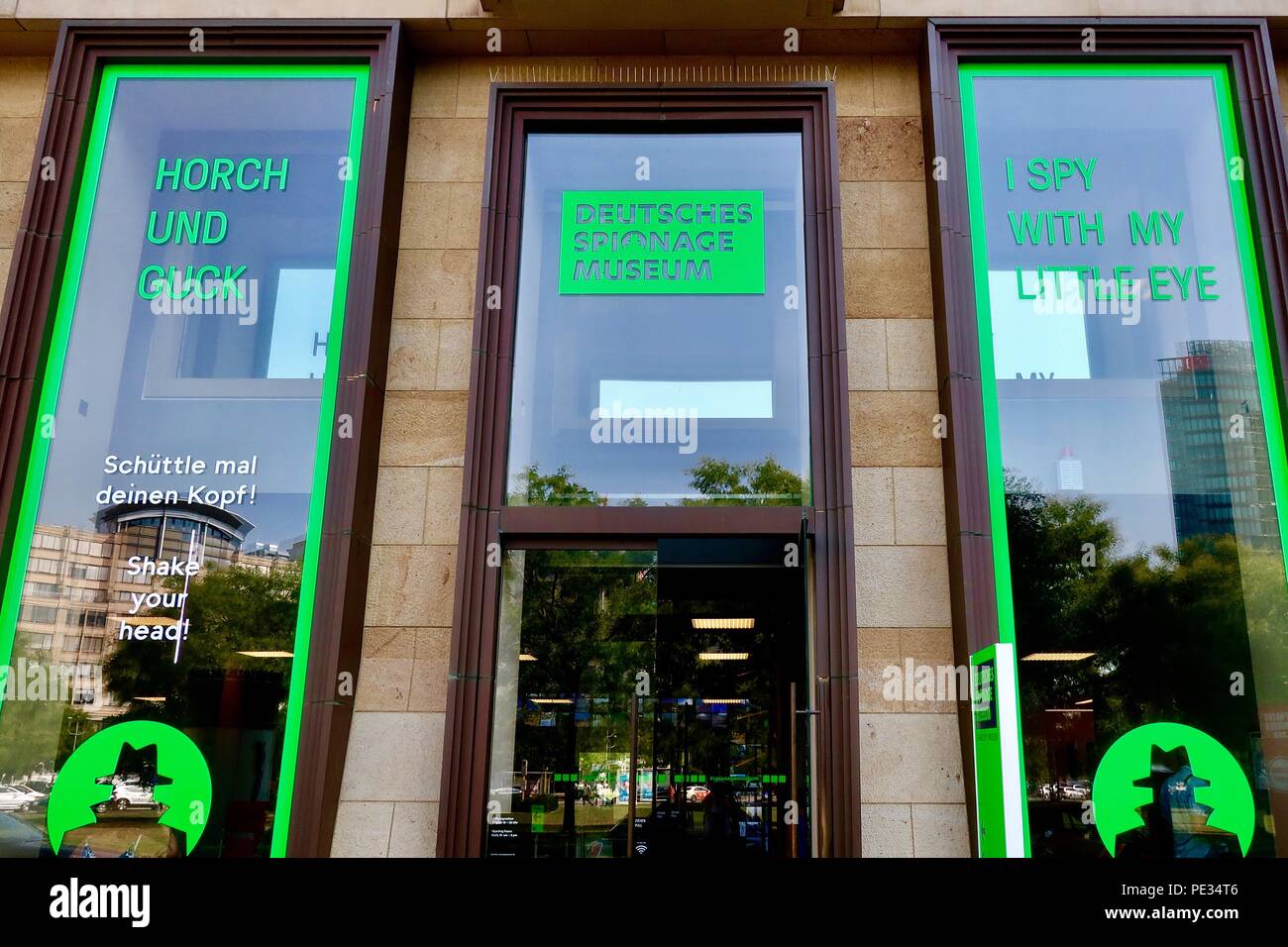 Il tedesco spy museum, Leipziger Platz, Berlin, Germania. Agosto 2018 Foto Stock