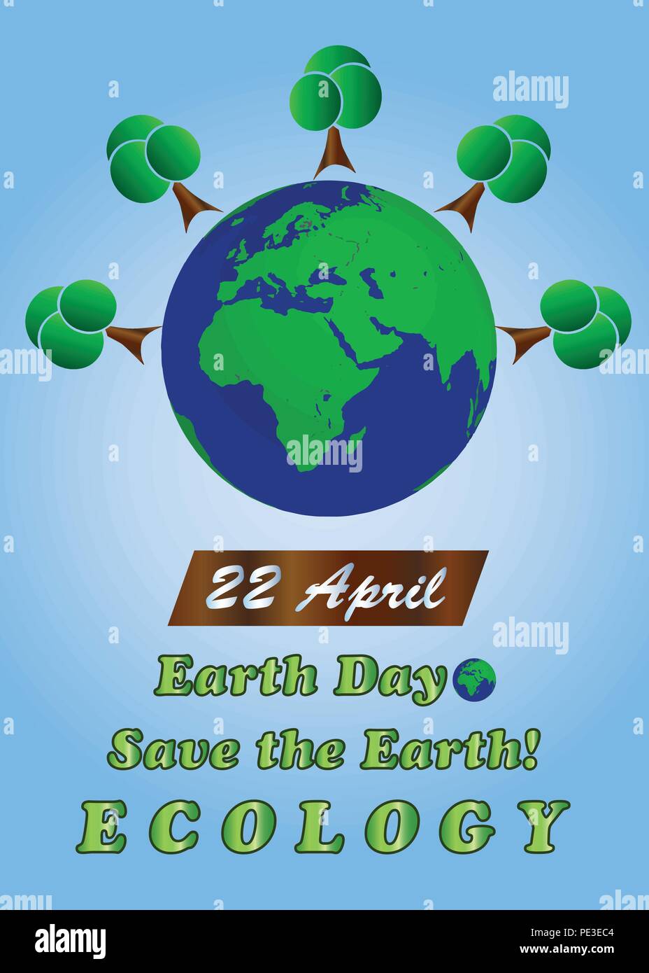 Il pianeta terra - il 22 aprile la Giornata della terra - concetto di ecologia - eco friendly tema Illustrazione Vettoriale