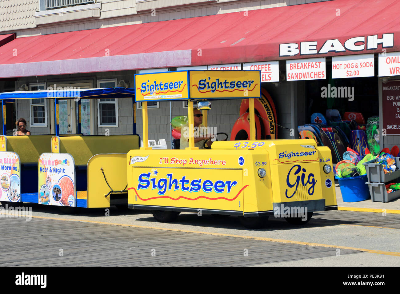 La famosa Tran auto su Wildwood New Jersey boardwalk, STATI UNITI D'AMERICA Foto Stock