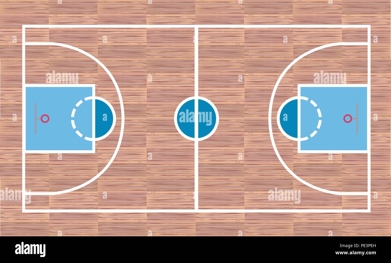 Campo da pallacanestro - Vista da sopra Illustrazione Vettoriale