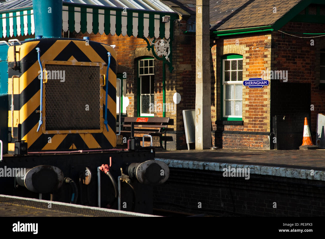 Stazione ferroviaria di Sheringham sulla Norfolk Coast Foto Stock