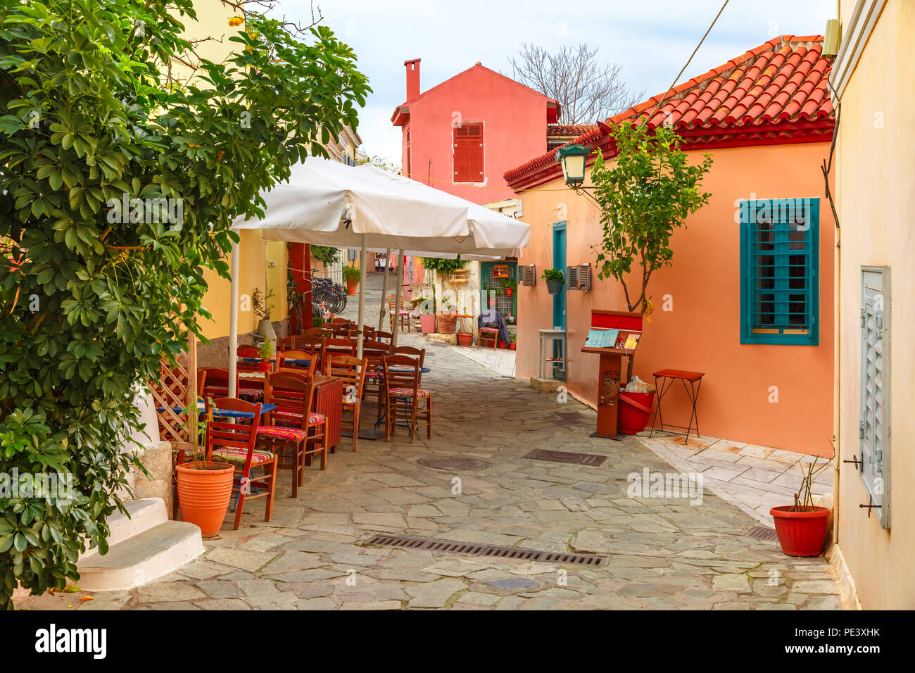 Famosa Placa del distretto di Atene, Grecia Foto Stock