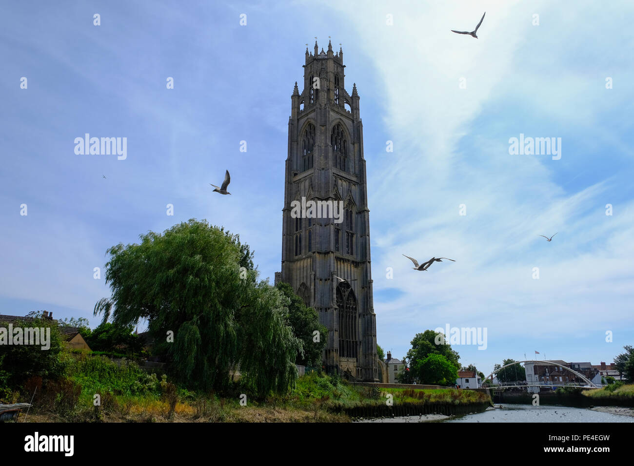 Boston moncone. britannico della torre campanaria più alta, Lincolnshire, Inghilterra Foto Stock