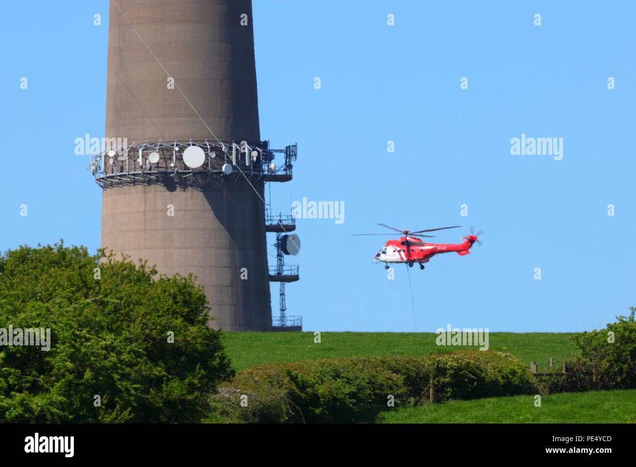 Installazione di Emley Moor temporanei del montante 2. Foto Stock