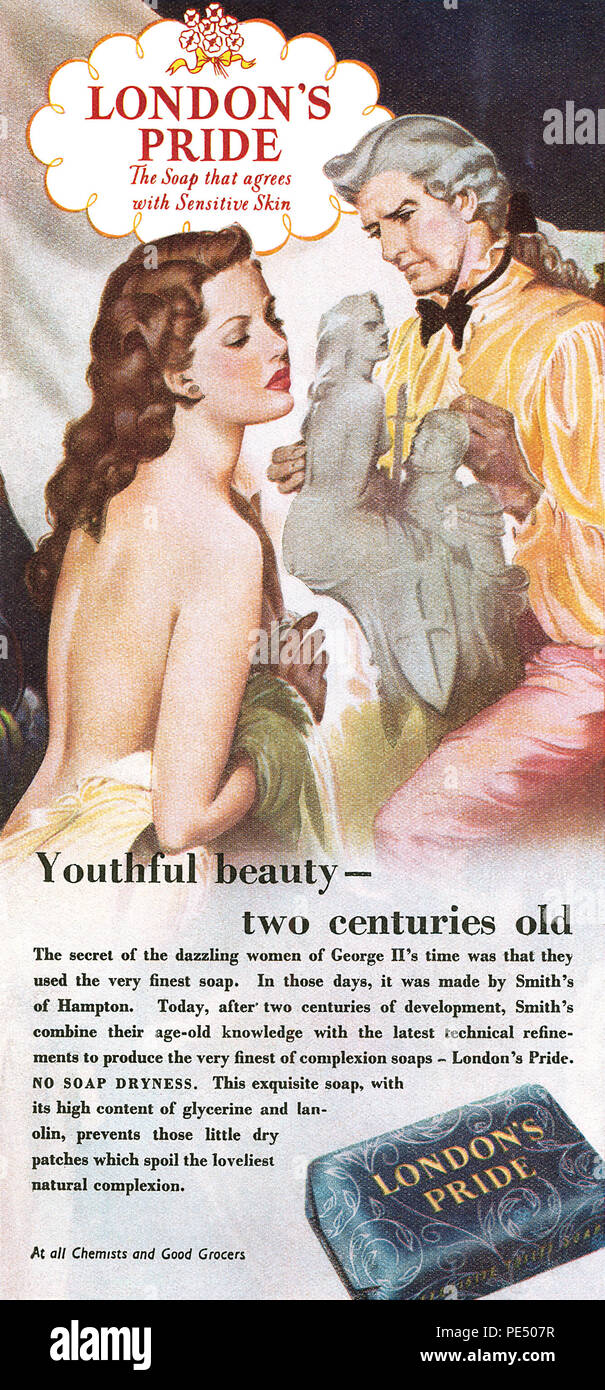 1951 British pubblicità per Londra orgoglio del sapone. Foto Stock