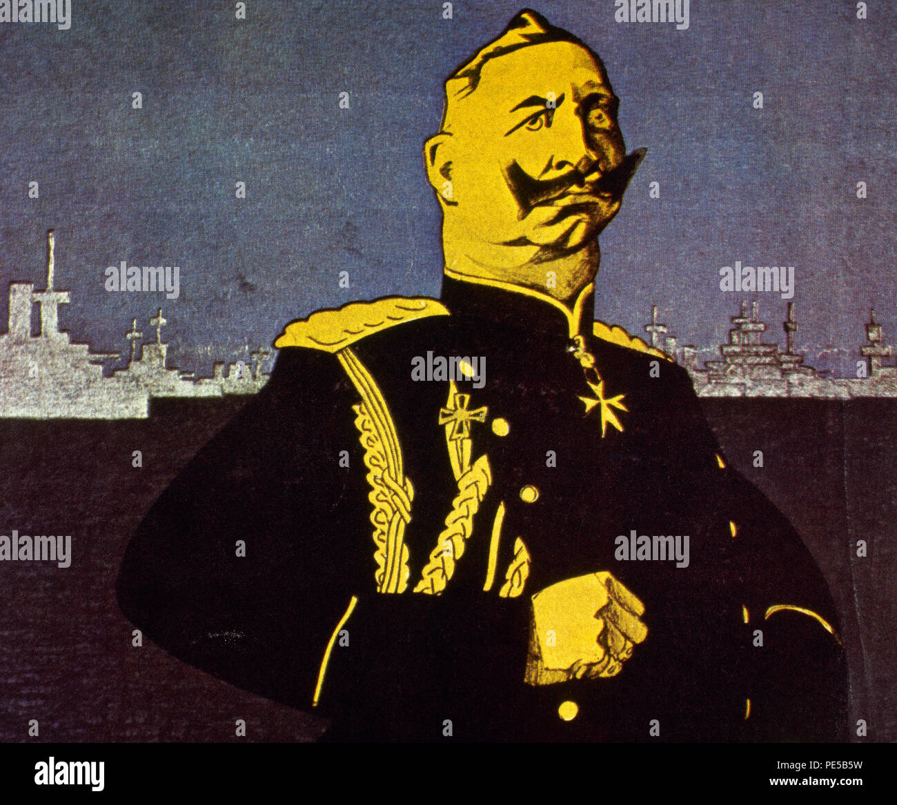 WIlhelm II (Berlino, 1859-Doorn, 1941). Il tedesco imperatore e re di Prussia. La caricatura sulla rivista tedesca Simplicissimus. Foto Stock