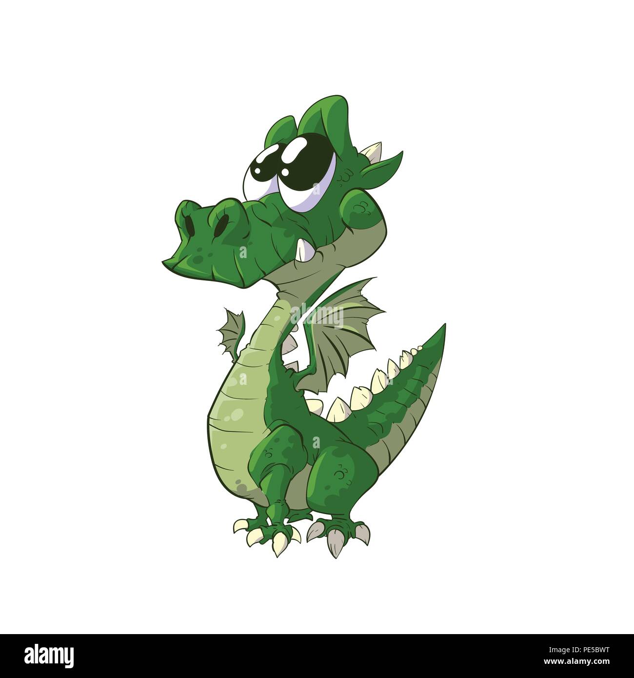 Colorata illustrazione vettoriale di un cartoon carino dragon Illustrazione Vettoriale