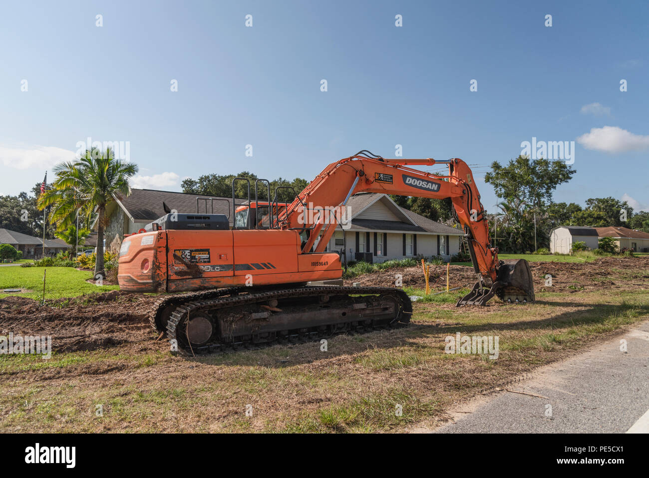 La sinergia di escavatori Doosan Foto Stock