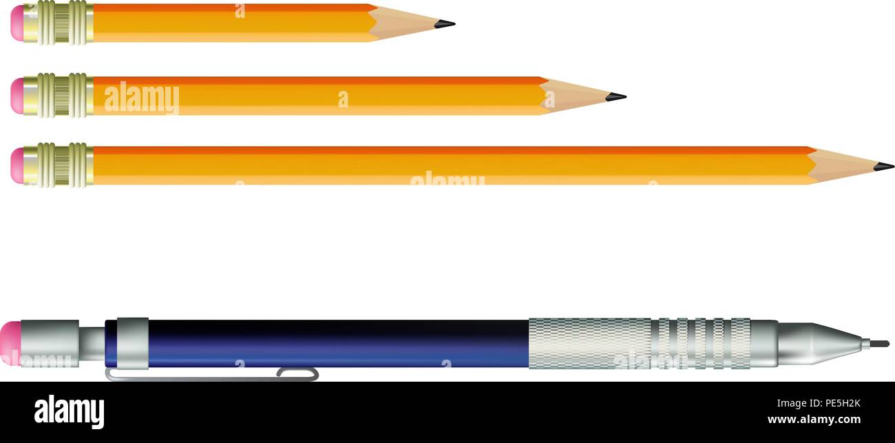Matita e matita automatica Illustrazione Vettoriale