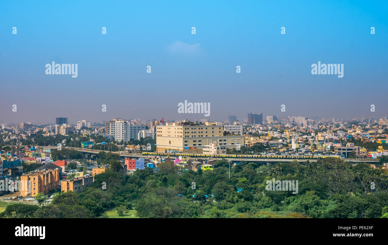 Vista panoramica di Chennai, India. Foto Stock