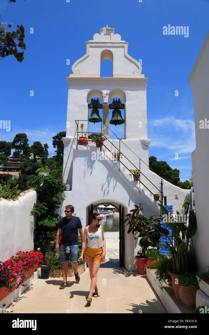 Vlacherna Monastery, Corfù Corfù, Grecia, Europa Foto Stock