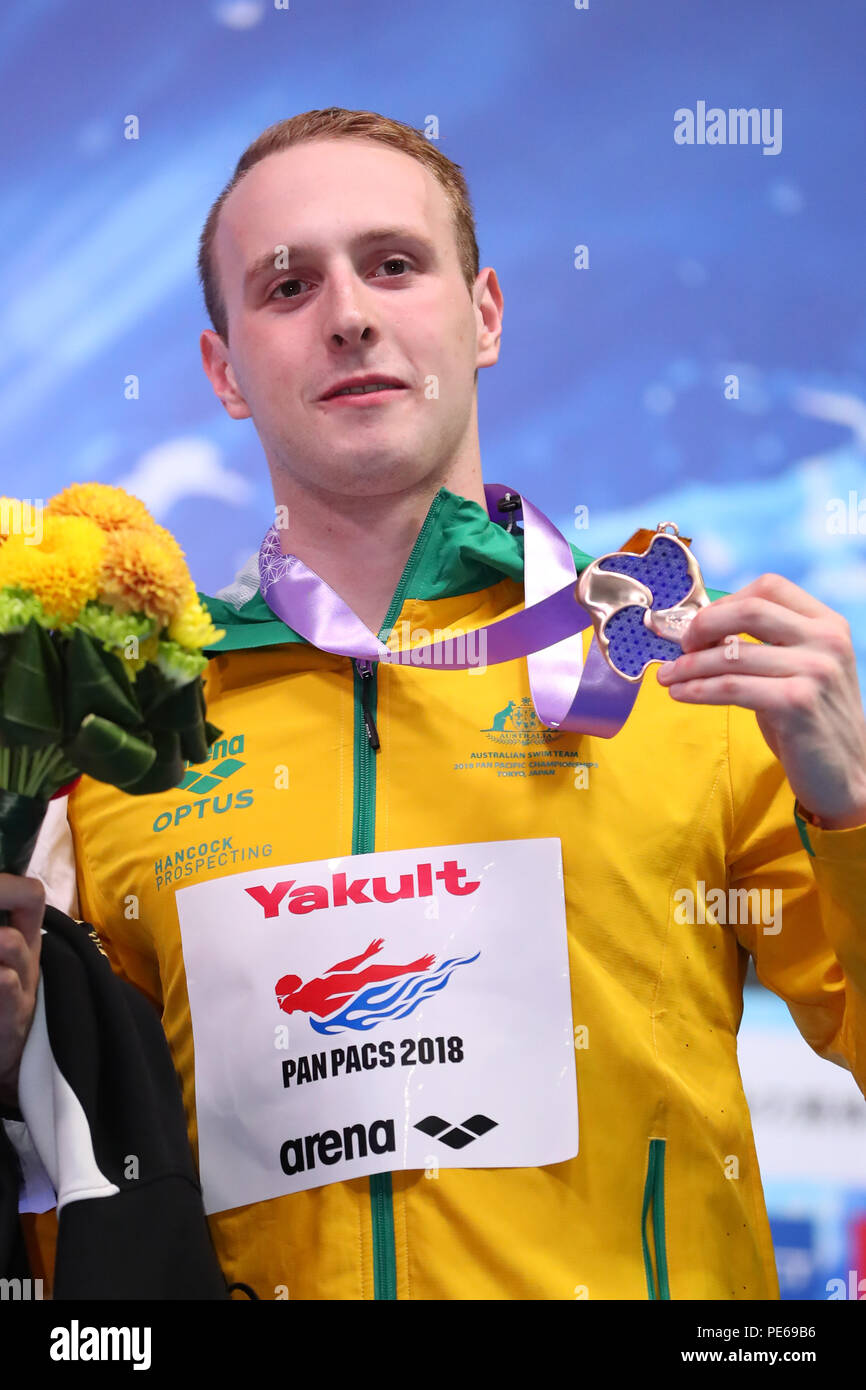 Tokyo, Giappone. 12 Ago, 2018. Matthew Wilson (AUS) Nuoto : 2018 Pan Pacific Nuoto Campionati Uomini 200m a rana cerimonia di premiazione nella Tatsumi International centro nuoto a Tokyo in Giappone . Credito: Giovanni Osada AFLO/sport/Alamy Live News Foto Stock