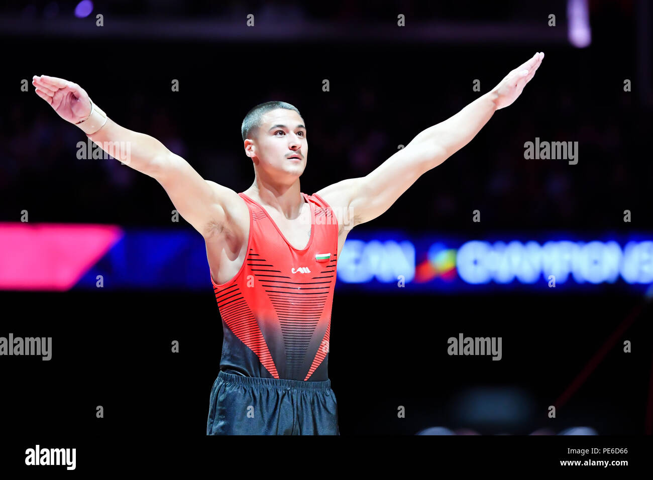 Glasgow, Scotland, Regno Unito. Il 12 agosto 2018. compete sulla volta in uomini di Ginnastica Artistica finali apparecchiatura durante i Campionati Europei Glasgow 2018 al SSE Idro Domenica, 12 agosto 2018. GLASGOW Scozia. Credito: Taka G Wu Foto Stock