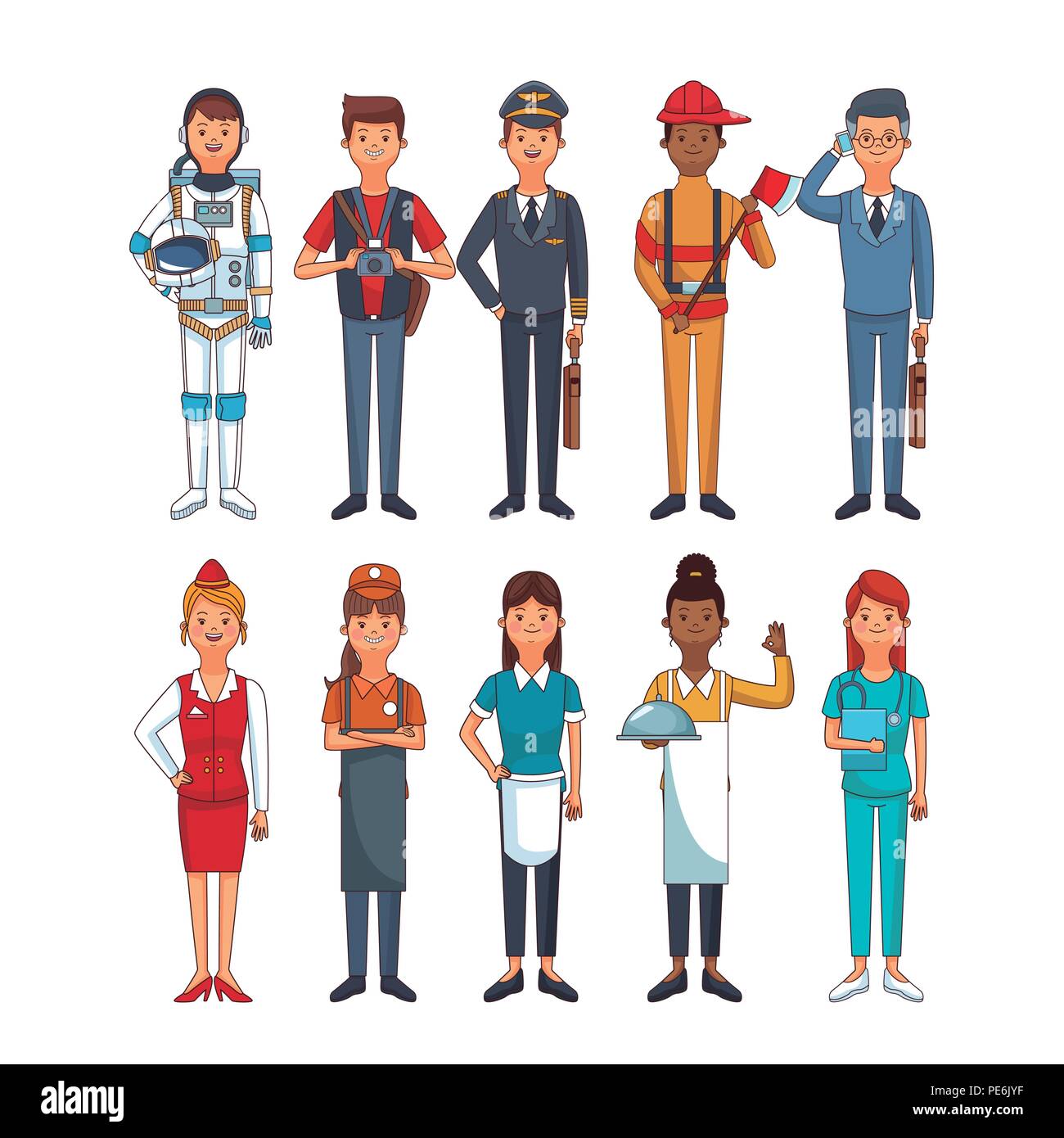 I lavori e le professioni Illustrazione Vettoriale