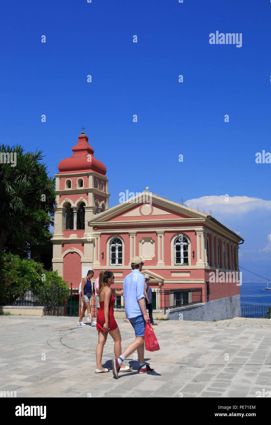 Panagia Mandrakini chiesa, Kerkyria città di Corfù, Grecia, Europa Foto Stock