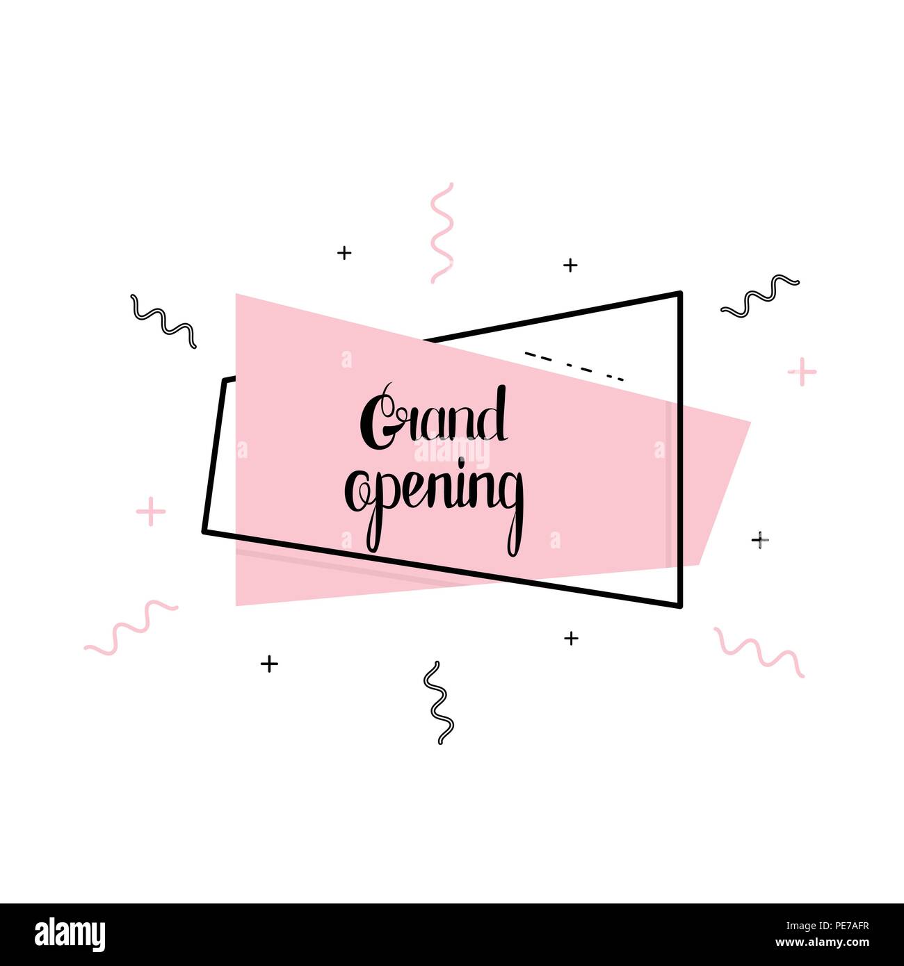Grand Opening banner isolati su sfondo bianco. Illustrazione Vettoriale. Illustrazione Vettoriale